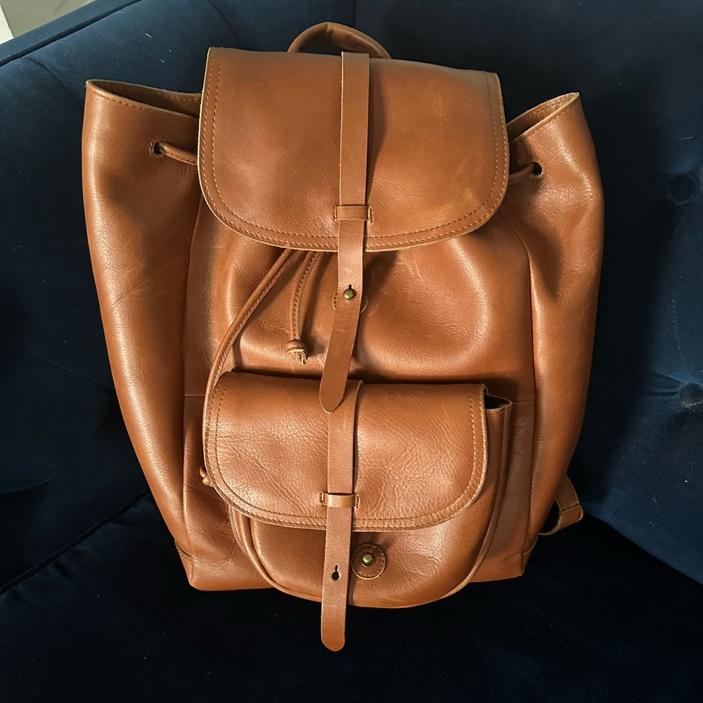 NWOT Madewell Transport Rucksack Backpack in English Saddle